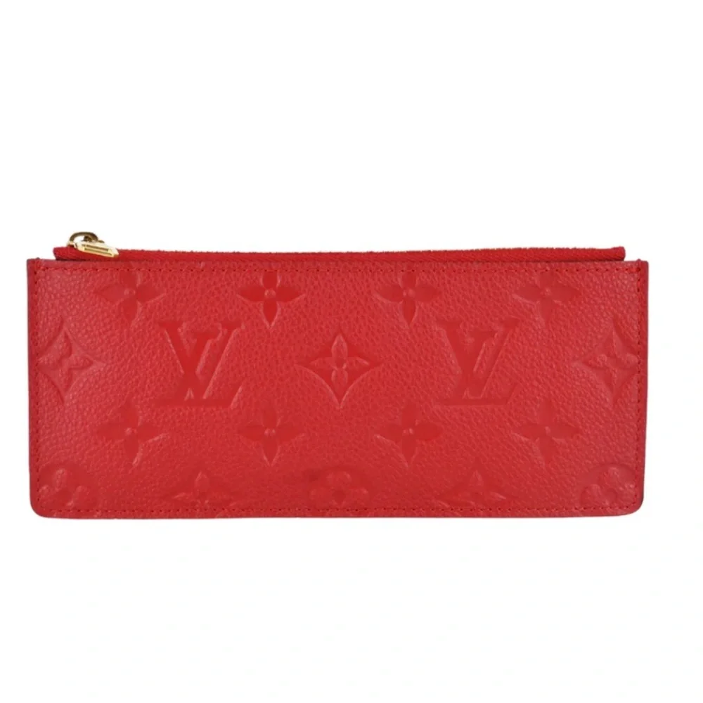 Louis Vuitton Monogram Pochette Empreinte Felicie Zip Insert Wallet Red Pink